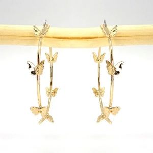 Butterfly Hoop Earrings